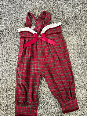 Vintage Plaid Romper in Red & Green Baby 18 Months